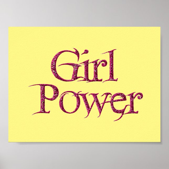 Poster av flicka, gult (Framsidan)