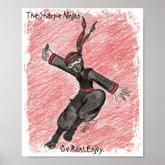 Poster av flygande Ninja