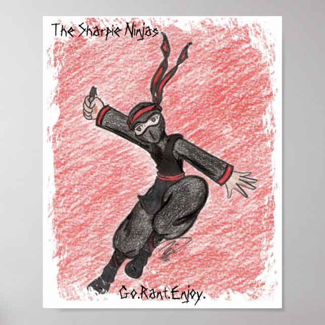 Poster av flygande Ninja (Framsidan)