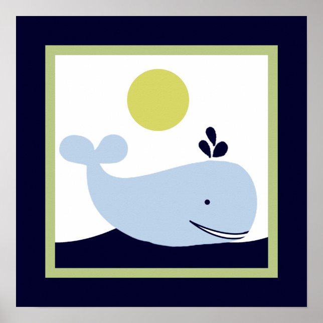 Poster av fraktaser av ahoy Mate/Nautical/Whale Wa (Framsidan)