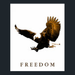 Poster av Frihetsövning Motivational Brown Pop Art<br><div class="desc">Freedom & Courage Motivational Eagles Bilder - Fearsome Patriotic Eagle - Pop Art Syle American Eagle Landing Image - Sephia Brown Tones Watercolor Effect American Örn - Fearless American Örn: Flies American Eagle Bilder - örn är USA:s nationalfågel och symbol.</div>