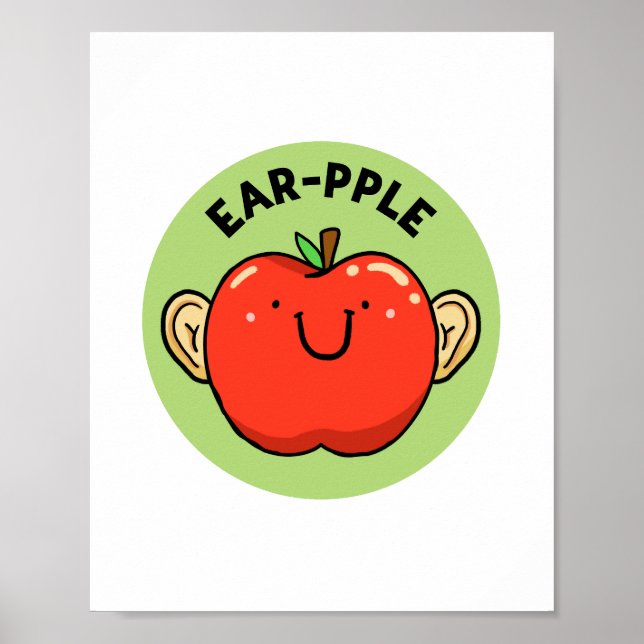 Poster av fruktäpple Pun (Framsidan)