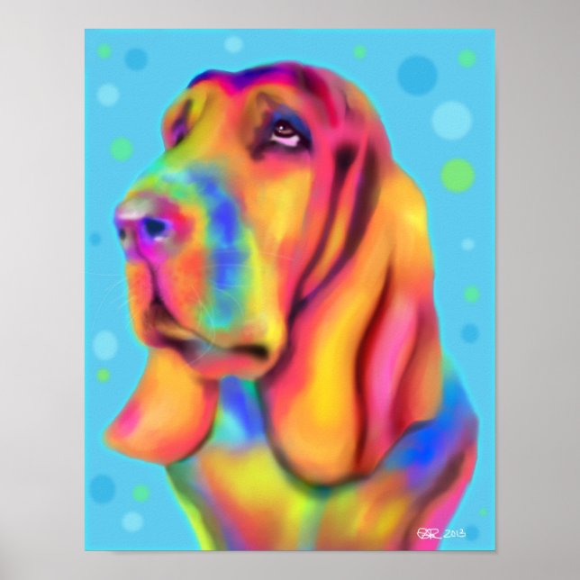 Poster av funky Basset Hound (Framsidan)