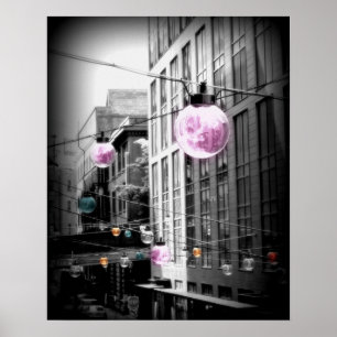 Poster av gata Light Globes Urban Art