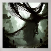 Poster av Giant Spider Entanglement Fantasy Art