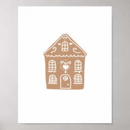 Poster av Gingerbröd House Village Illustration Ar