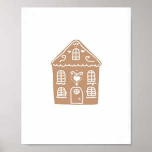 Poster av Gingerbröd House Village Illustration Ar