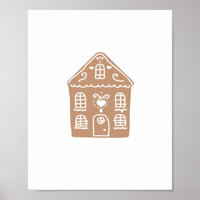 Poster av Gingerbröd House Village Illustration Ar (Framsidan)