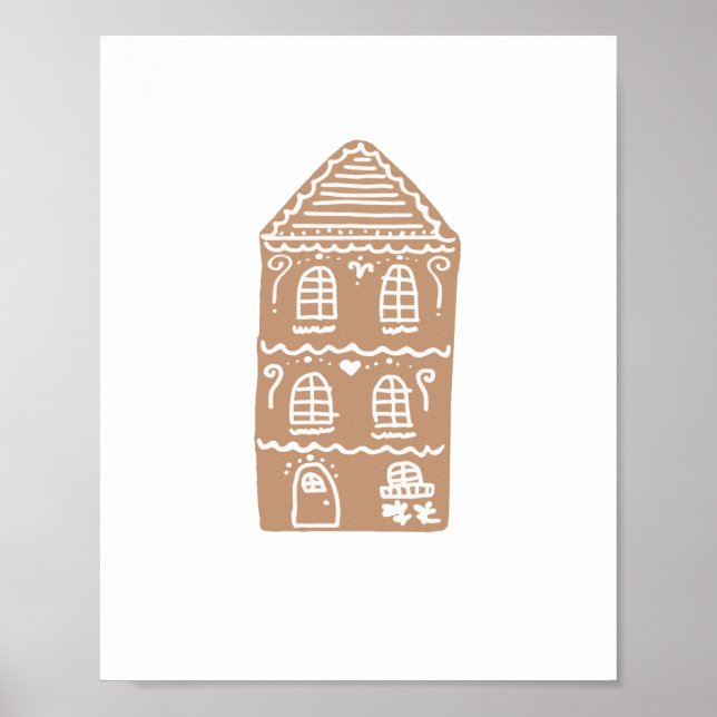 Poster av Gingerbröd House Village Illustration Ar (Framsidan)