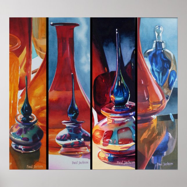 Poster av Glass Watercolor Menagerie (Framsidan)