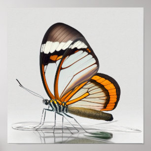 Poster av Glass Winged Butterfly Art-utskrift