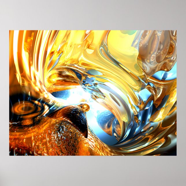 Poster av glastidal Wave-Abstrakt (Framsidan)