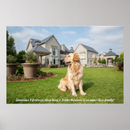 Poster av Golden Retriever i Garden med citat