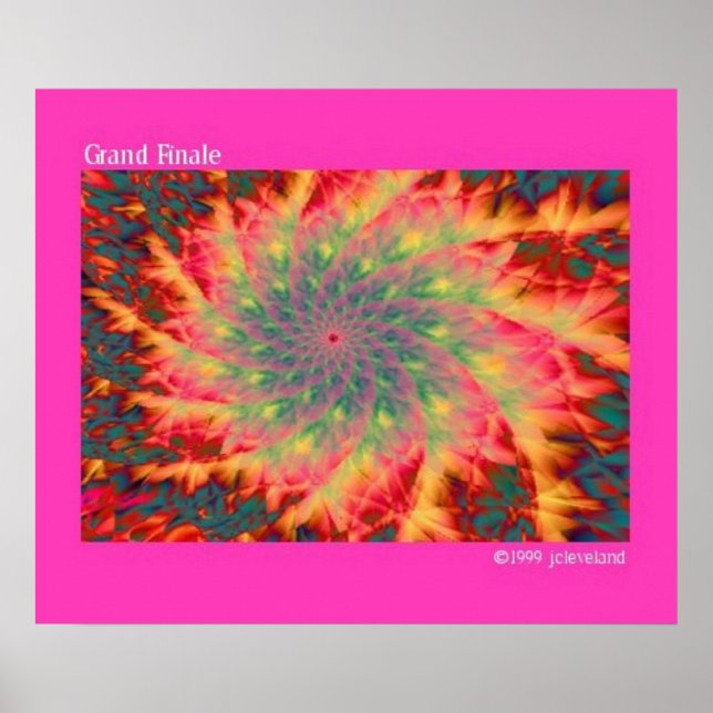 Poster av Grand Finale Fireworks Fractal Art (Framsidan)