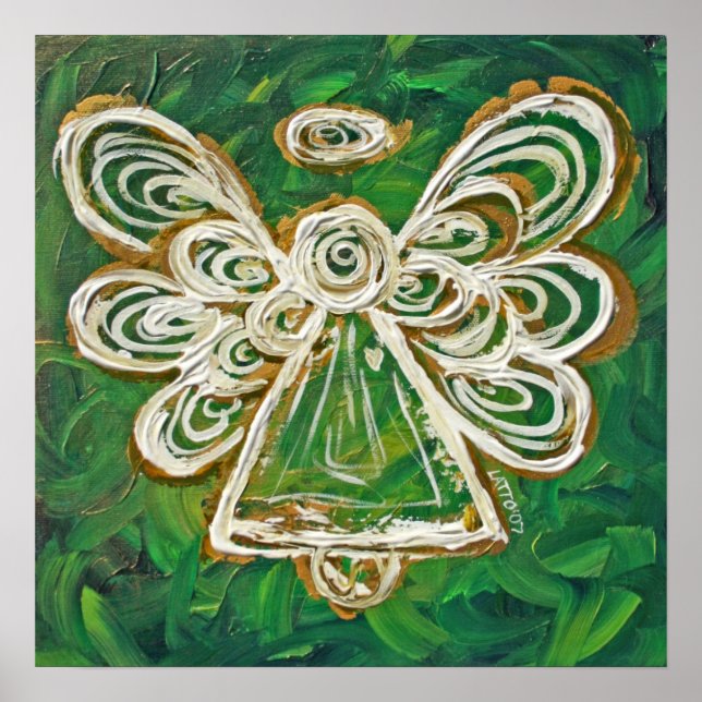 Poster av grönt Angel Skriv ut (Framsidan)