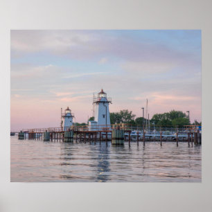 Poster av grönt Bay Harbour Entrance Lighthouse