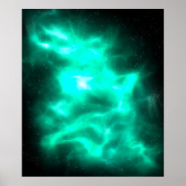 Poster av grönt Energy Galaxy Art