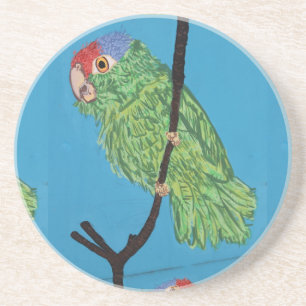 poster av grönt parrot underlägg