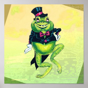Poster av Grönt Tuxedo Cute från matsmältning