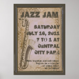 Poster av Grunge Anpassade Jazz Music Festival