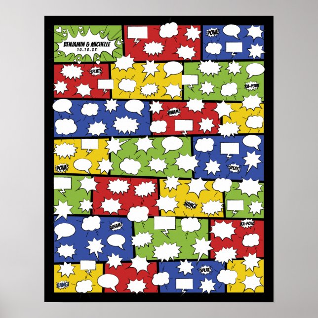 Poster av Guest Bok i tecknad - 100 Namnteckning (Framsidan)