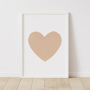 Poster av guld vattenfärga Heart Nursery Decor