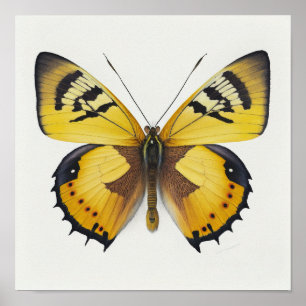 Poster av gult Butterfly Art-utskrift