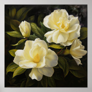 Poster av gult Gardenias Flower Art Print