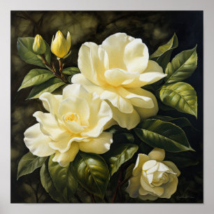 Poster av gult Gardenias Flower Art Print