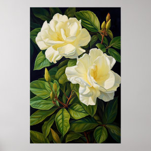 Poster av gult Gardenias Flower Art Print