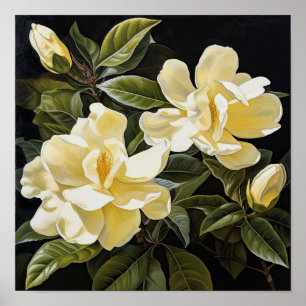 Poster av gult Gardenias Flower Art Print