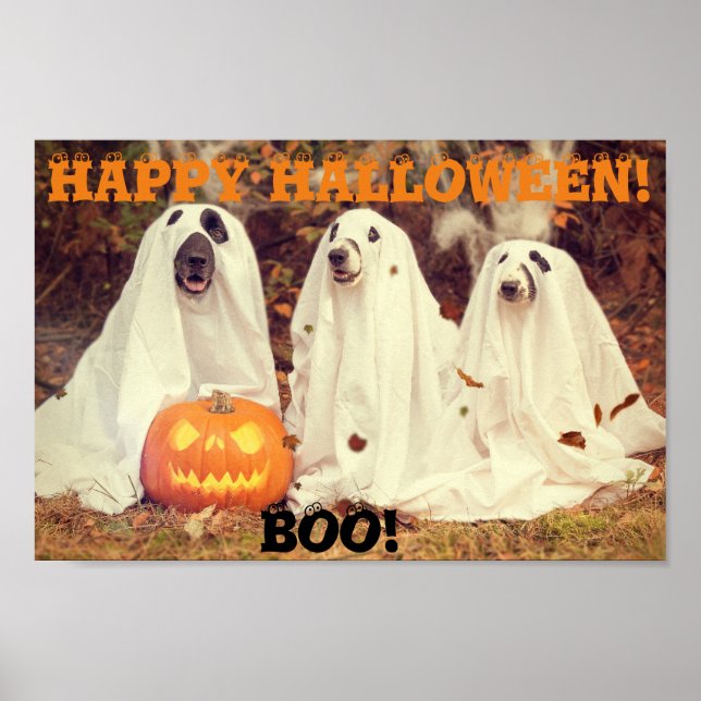 POSTER AV HALLOWEEN-KOSTNADER FÖR hundar-VARNING (Framsidan)