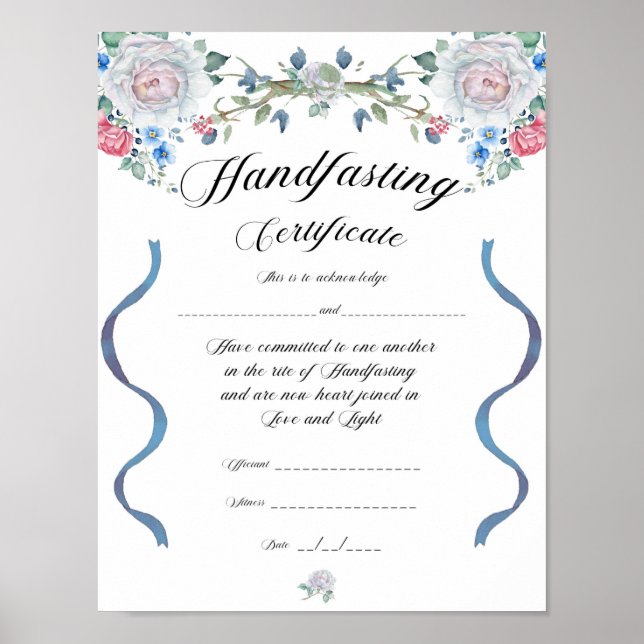 Poster av handfast certifikat - Elegantens utformn (Framsidan)