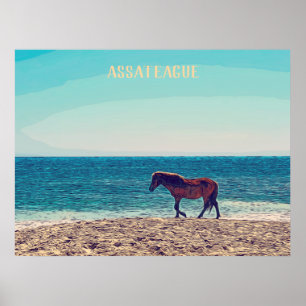 Poster av hästpersika i Assateague Vild