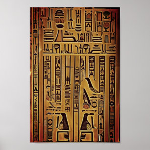 Poster av hieroglyfvägg