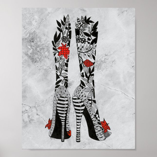 Poster av högvärdig stiletto Mode Shoes (Framsidan)