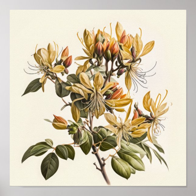 Poster av honeysuckle Flowers Art Print (Framsidan)