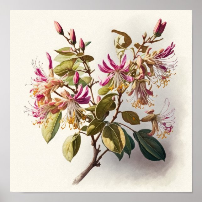 Poster av honeysuckle Flowers Art Print (Framsidan)