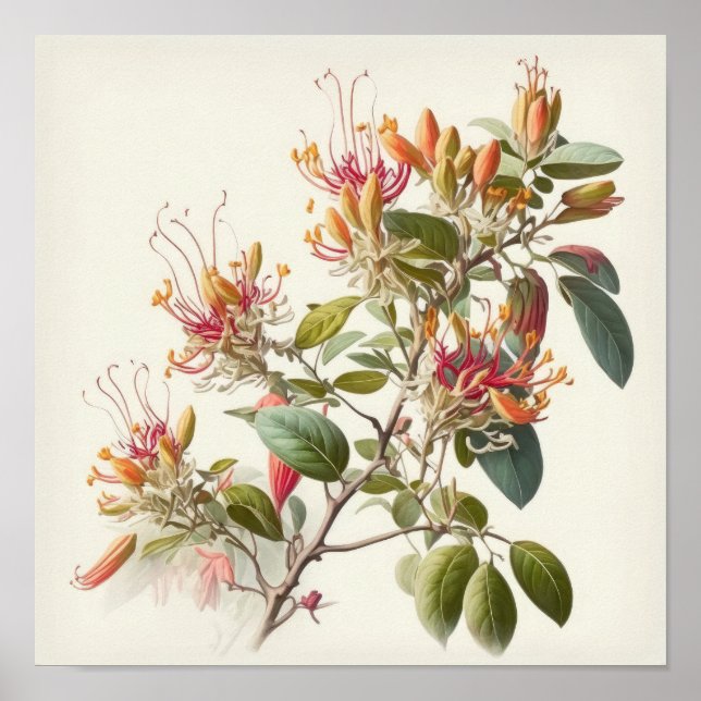Poster av honeysuckle Flowers Art Print (Framsidan)