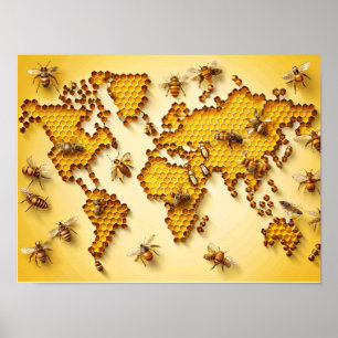 Poster av honungsbees Wall Art World Art