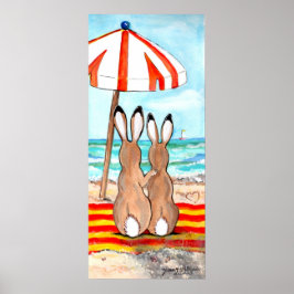 Poster av honungsBunny Beach Rabbit Tropical Vacat