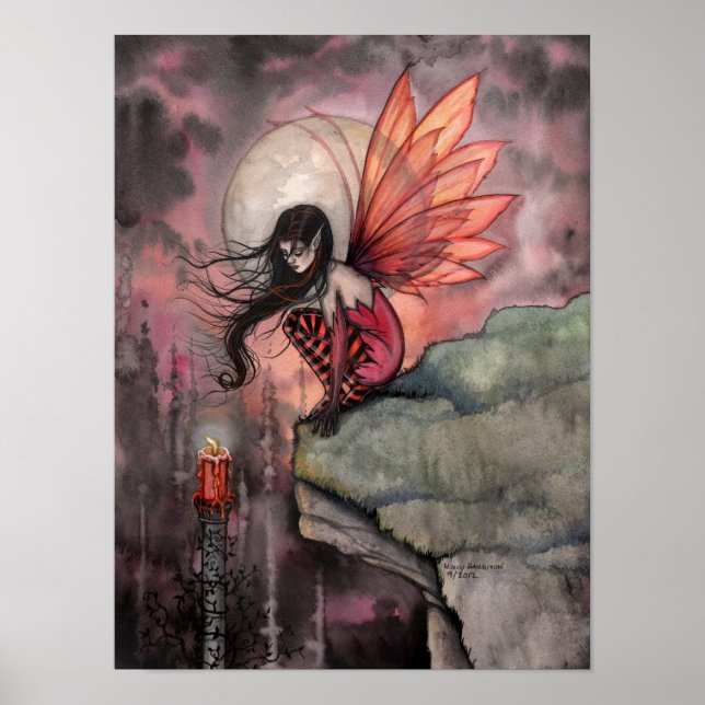 Poster av hösten Flame Fantasy Fairy Art (Framsidan)