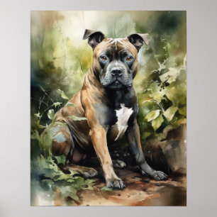 Poster av Hund av tryckning av StaffordBull Terrie