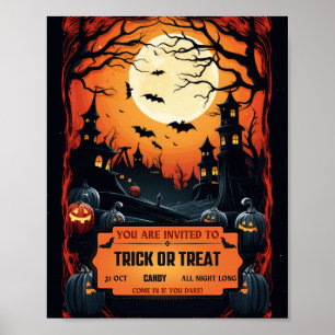 Poster av inbjudan till Spooky Bus eller godis