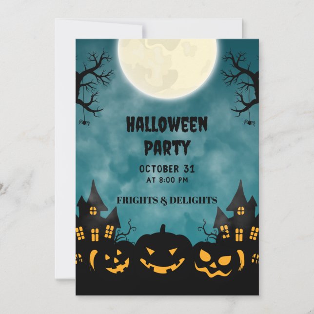 Poster  av inbjudan till Spooky Halloween fest (Framsida)