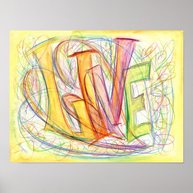 Poster av inspirationerande Live Ord Art (Framsidan)