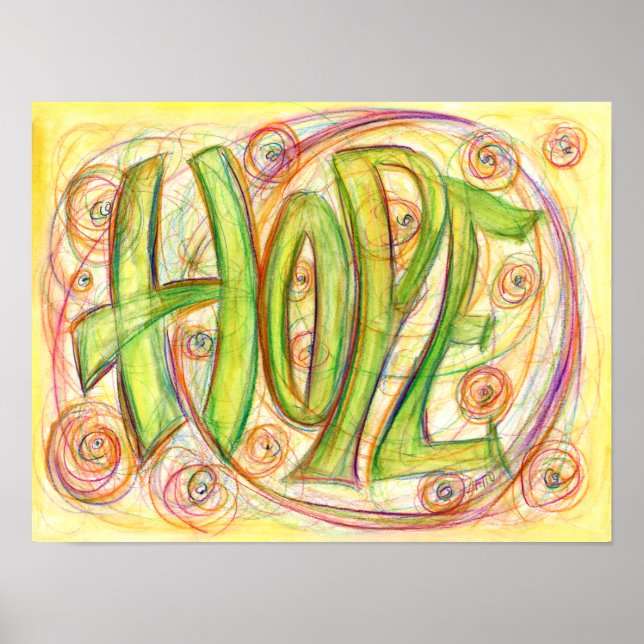 Poster av inspirationshälsa Ord Art (Framsidan)