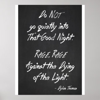 Poster av inspirationsoffert - Dylan Thomas - Rage