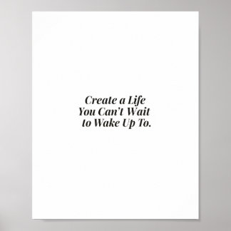 Poster av inspirationssoluppgång - "Skapa ett liv