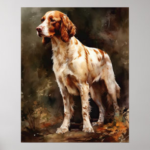 Poster av Irish Red and White Setter Hund Art Prin
